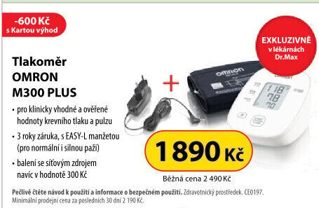 Tlakoměr Omron M300 Plus