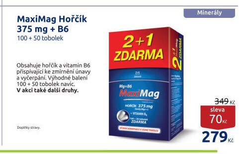 MaxiMag Hořčík 375 mg + B6