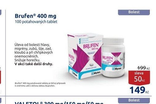 Brufen 400 mg 100 potahovaných tablet