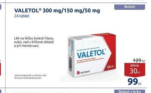 VALETOL 300 mg/150 mg/50 mg 24 tablet