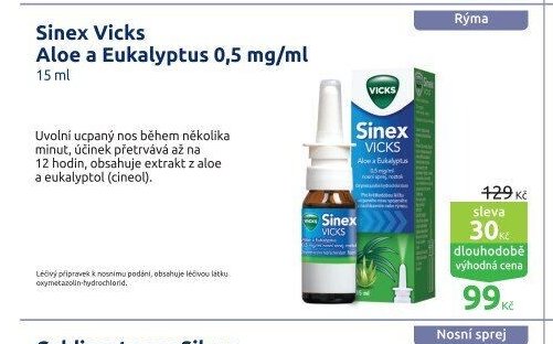 Sinex Vicks Aloe a Eukalyptus 0,5 mg/ml
