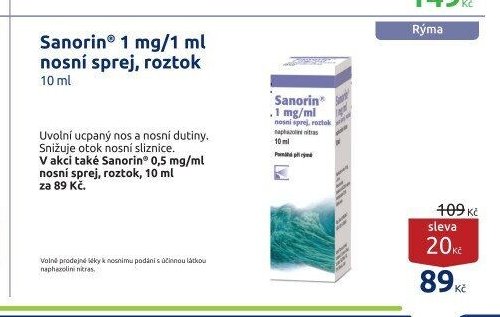 Sanorin 1 mg/1 ml nosní sprej, roztok