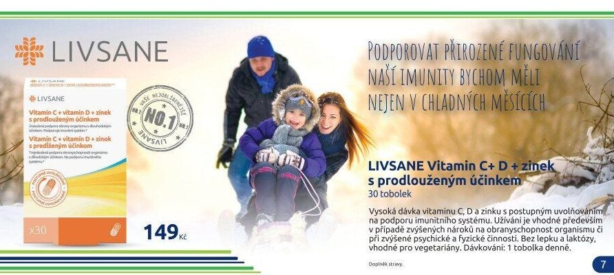 LIVSANE Vitamin C + D + zinek s prodlouženým účinkem