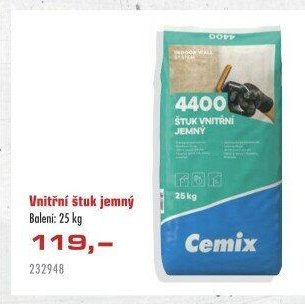 Vnitřní štuk jemný