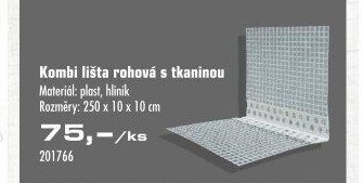 Kombi lišta rohová s tkaninou