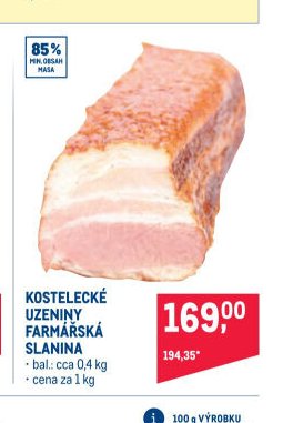 KOSTELECKÉ UZENINY FARMÁŘSKÁ SLANINA