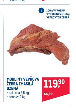 MORLINY VEPŘOVÁ ŽEBRA ZMASILÁ UZENÁ
