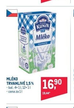 MLÉKO TRVANLIVÉ 1,5%