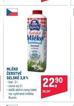MLÉKO ČERSTVÉ SELSKÉ 3,8%