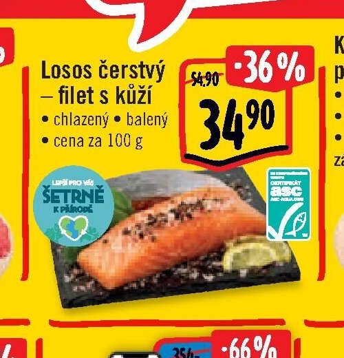 Losos čerstvý - filet s kůží