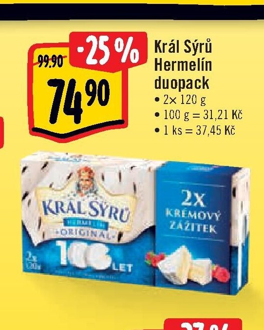 Král Sýrů Hermelín duopack