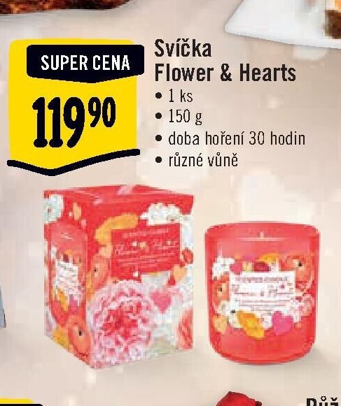 Svíčka Flower & Hearts