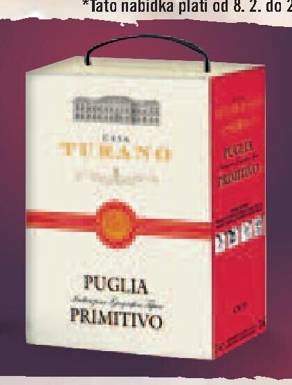 Casa Turano Puglia Primitivo v bag in boxu
