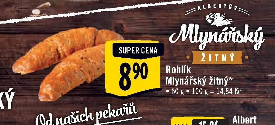 Rohlík Mlynářský žitný