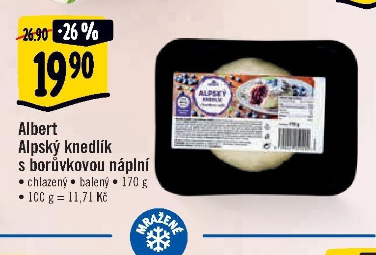Albert Alpský knedlík s borůvkovou náplní