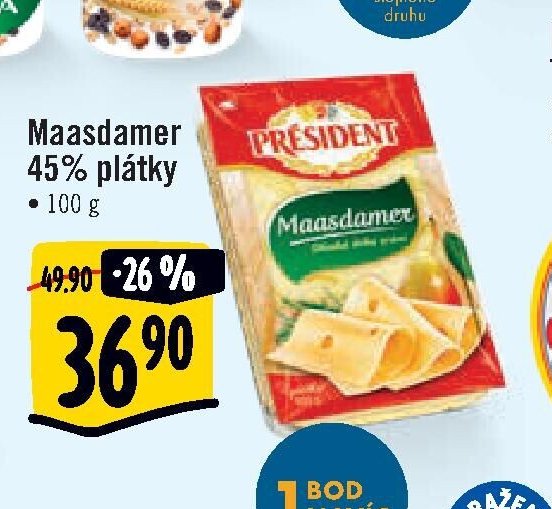 Maasdamer 45% plátky