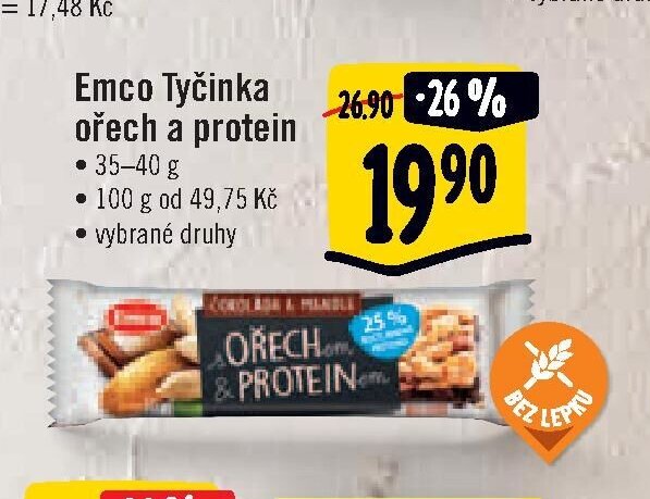 Emco Tyčinka ořech a protein