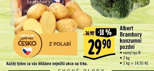 Brambory konzumní pozdní Albert