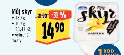 Dezert zakysaný ochucený Můj Skyr 0% Milko