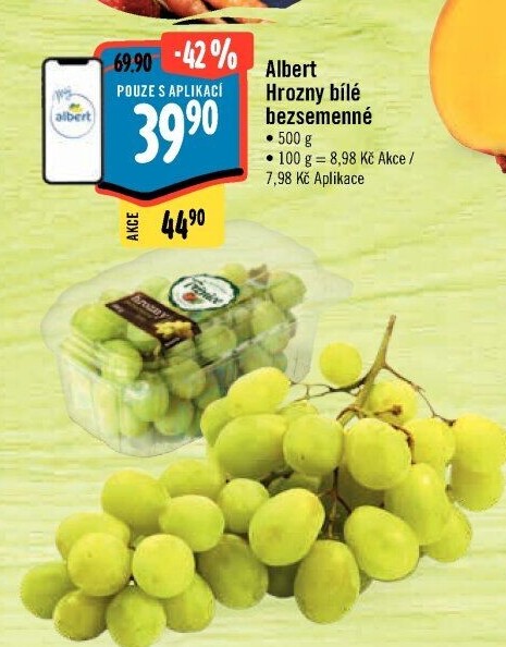 Hrozny bílé bezsemenné Albert