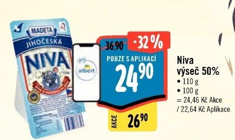 Sýr Niva Jihočeská 50% Madeta