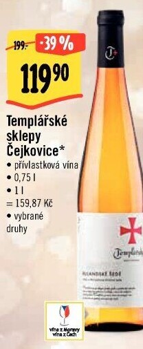 Vína Templářské sklepy Čejkovice - přívlastková