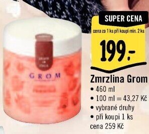 Zmrzlina v kelímku Grom