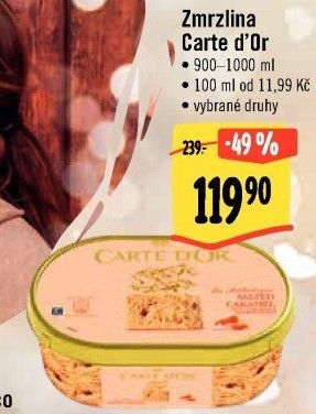 Zmrzlina ve vaničce Carte D'