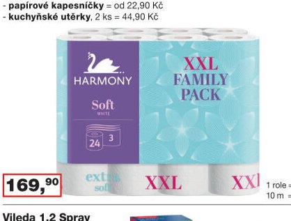 Harmony Soft XXL 3vrstvý toaletní papír, 15,7 m, 24 rolí