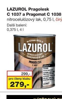 LAZUROL Pragolesk C 1037 a Pragomat C 1038