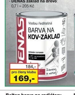 DENAS na kov-základ