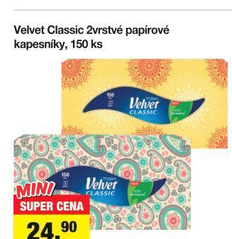 Papírové kapesníčky 2vrstvé Velvet - box