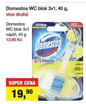 WC blok tuhý 3v1 Domestos - náplň