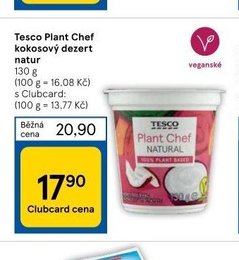 Tesco Plant Chef kokosový dezert