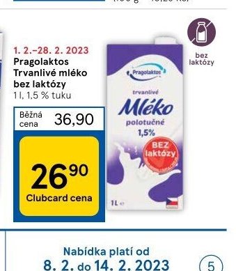 Pragolaktos Trvanlivé mléko bez laktózy