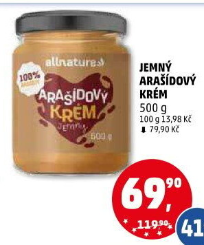 Arašídový krém Allnature