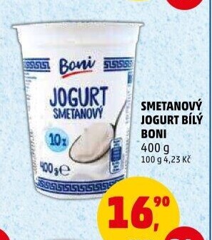 Bílý jogurt smetanový Boni