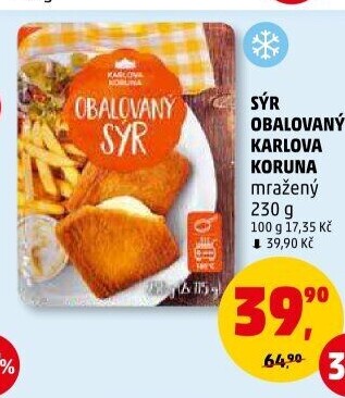 Sýr obalovaný mražený Karlova Koruna
