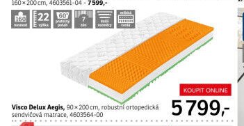 Visco Delux Aegis, 90x200 cm, robustní ortopedická sendvičová matrace - ASKO akcniletaky.com