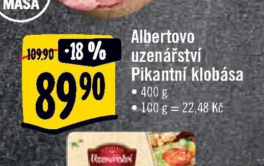 Albertovo uzenářství Pikantní klobása