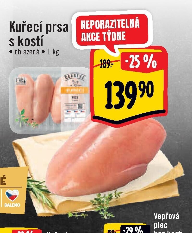 Kuřecí prsa s kostí