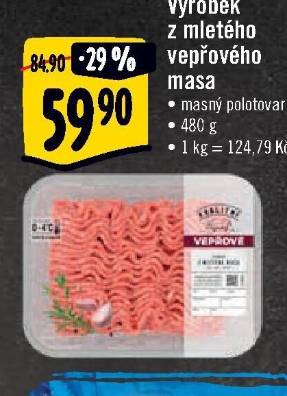 Výrobek z mletého vepřového masa