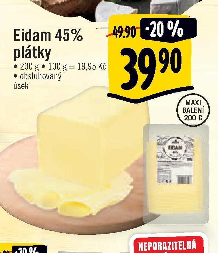 Eidam 45% plátky