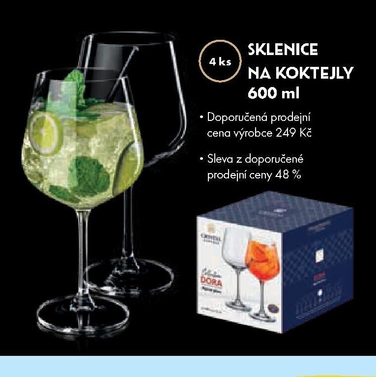 Sklenice na koktejly 600 ml