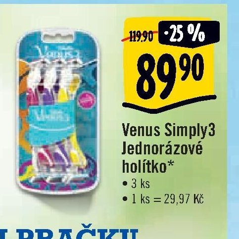 Venus Simply3 Jednorázové holítko
