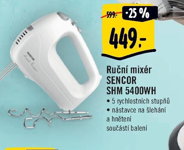 Ruční mixér SENCOR SHM 5400WH