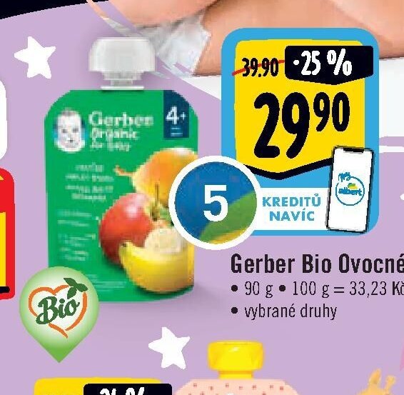 Gerber Bio Ovocné pyré