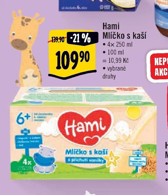 Hami mlíčko s kaší