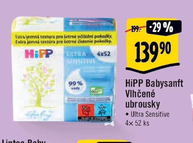 HiPP Babysanft Vlhčené ubrousky