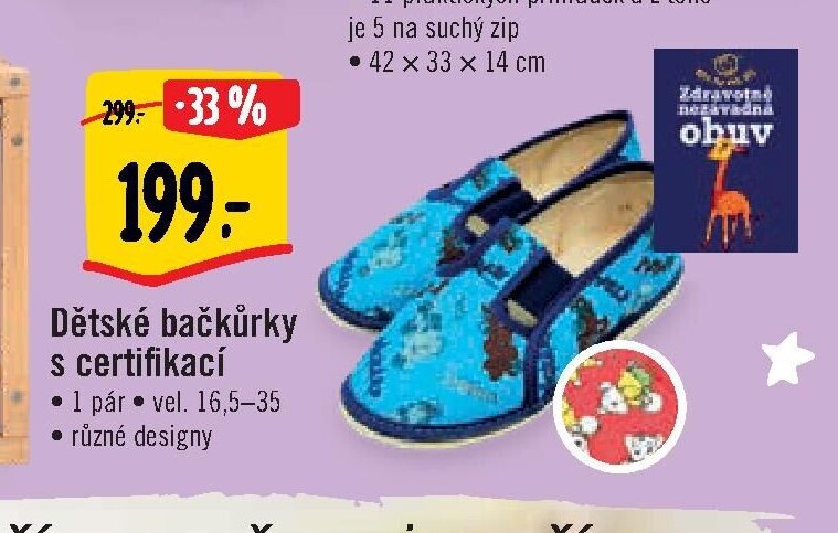 Dětské bačkůrky s certifikací